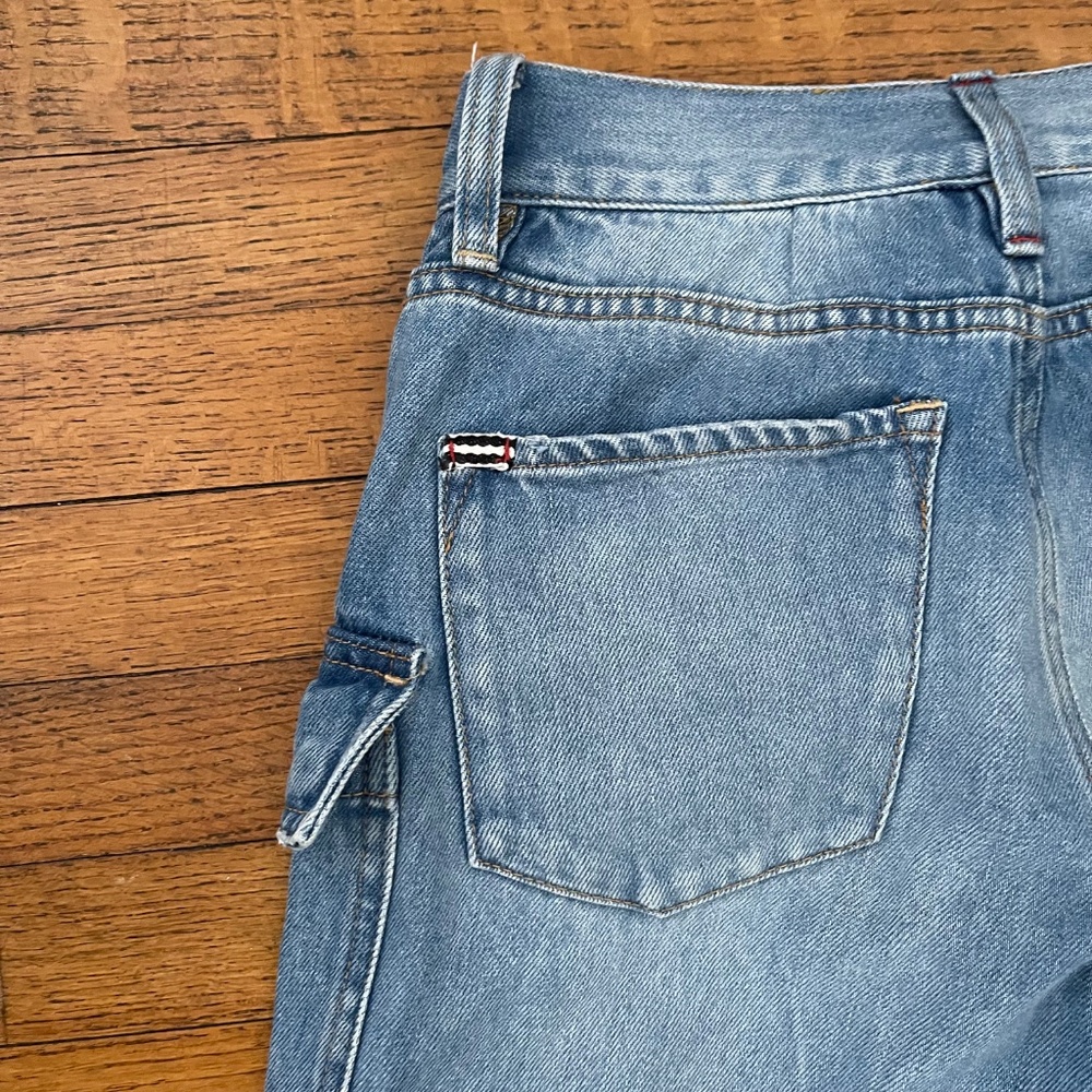 Alice + Olivia Cay Denim Cargo Jeans Size 24 Wide Leg Utility - Picture 8 of 10